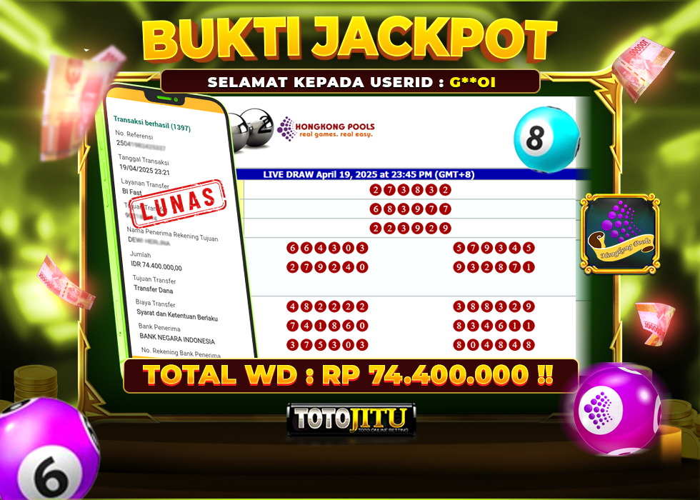 TOGEL HONGKONG ! JACKPOT FANTASTIS LANGSUNG CAIR TANPA RIBET !!!